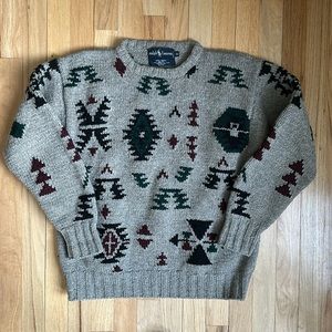 Vintage 100% Wool Hand Knit Ralph Lauren Sweater